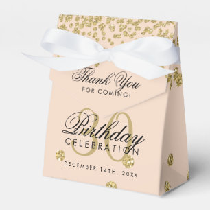 Gold Blush Pink Thank You 30th Birthday Confetti Favor Box