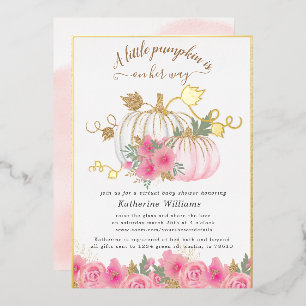 gold blush pumpkin virtual baby shower