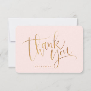 Gold Blush Simple modern Calligraphy thank you