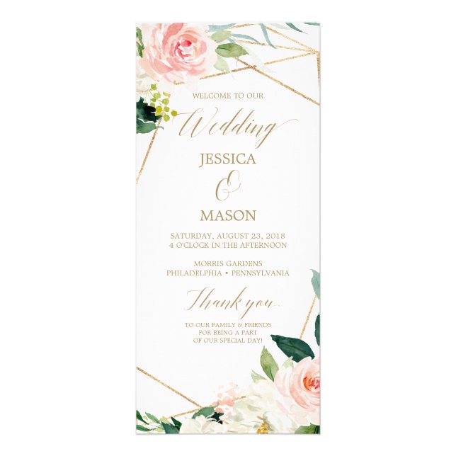 Gold Blush Wedding Program - Ceremony Program (Front)
