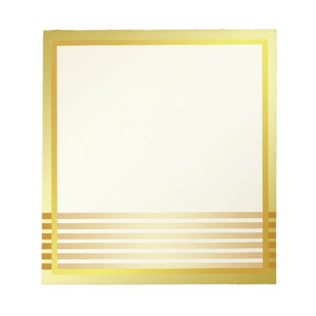 Gold Boarder Striped Photo frame Autograph Notepad (Front)