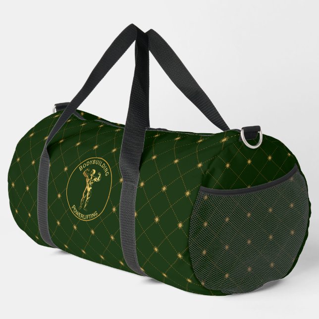Gold Bodybuilding and Powerlifting Duffle Bag (Right Corner)