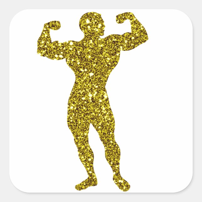 Gold Bodybuilding Sticker (Front)