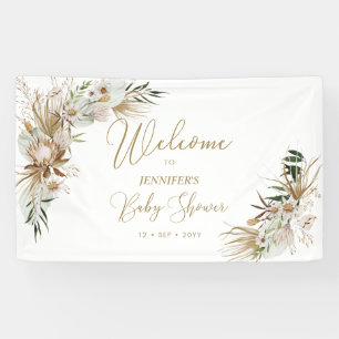 Gold Boho/Bohemian Baby Shower Welcome Banner