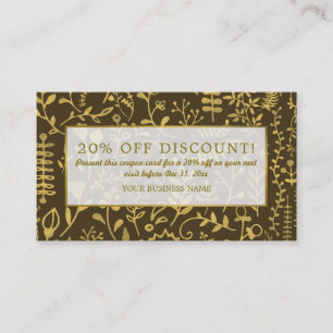 Gold Boho Floral, Discount Voucher