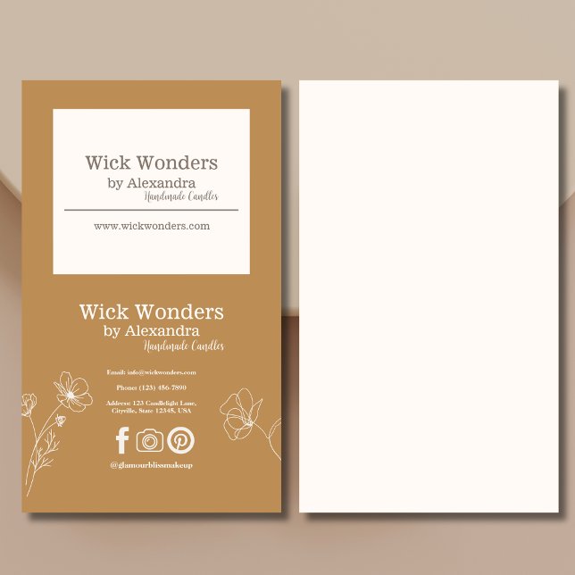 Gold  Boho Minimalistic Candle Making Business Card (Creator Uploaded)
