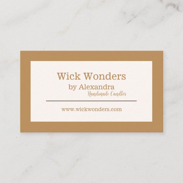 Gold Boho Minimalistic Candle Making Business Card (Front)