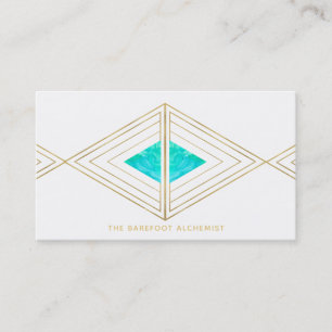 *~*  Gold Boho - Triangles Sacred Geometry Alchemy Business Card