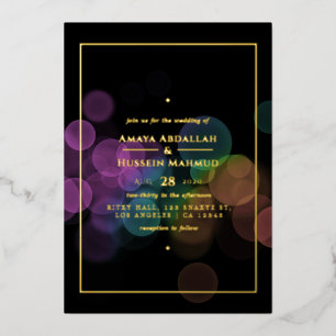 Gold Bokeh Mariage Foil Invitation