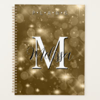 Gold Bokeh Modern Monogram Sparkor