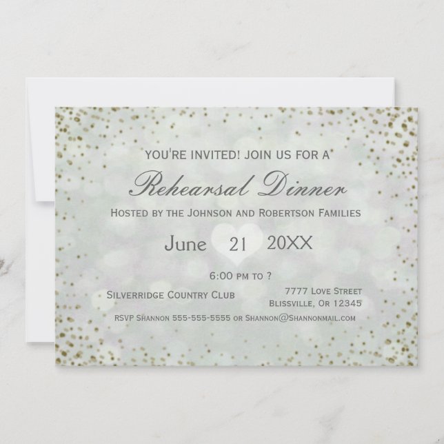 Gold Bokeh | Rehearsal Dinner Invitation (Front)