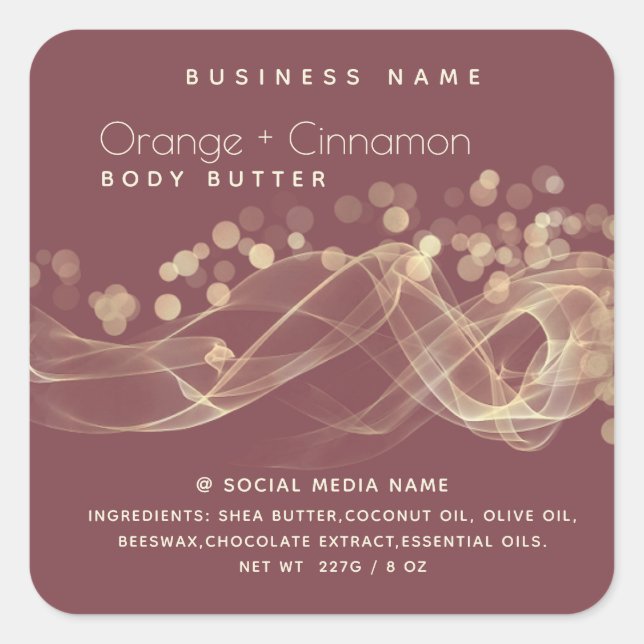 Gold bokeh Simple modern typography  product Square Sticker (Front)