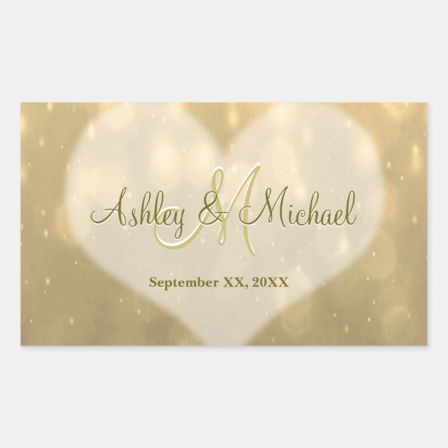 Gold Bokeh | Sticker Monogram Mariage (Devant)