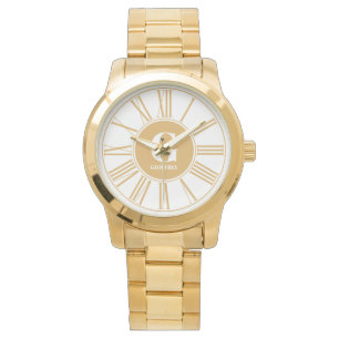 Gold Bold Monogram Roman Numerals Watch