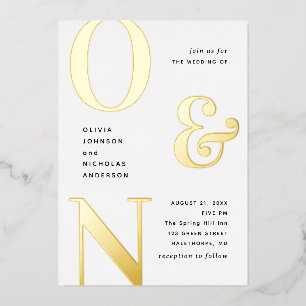 Gold bold typography modern wedding + details