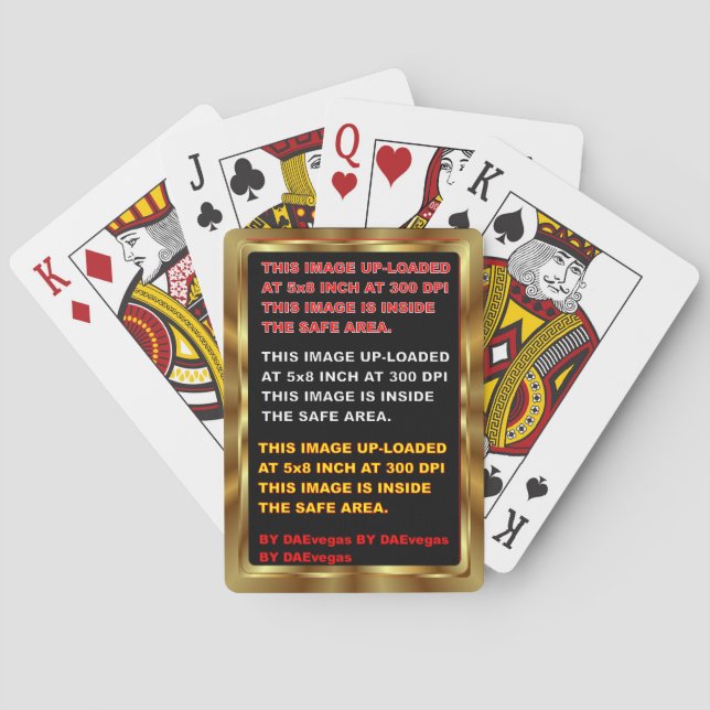 Gold Border Card Template 30 colour View Notes (Back)