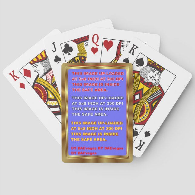 Gold Border Card Template 30 colour View Notes (Back)