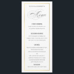 Gold Border Elegant Wedding Menu Card<br><div class="desc">Elegant Wedding Menu, flat card with editable title and text. Gold border gives it a touch of glam. Customize for any purpose like programs or wine lists etc. (Type in all capitals, and add a space between letters, and double space words for this "look"). Matching items available in my store....</div>