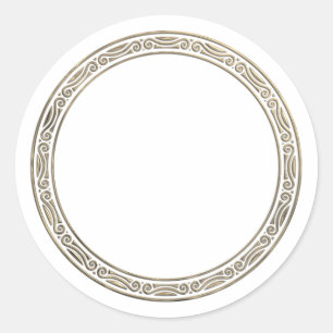 Gold Border Frame for Your Wording Classic Round S Classic Round Sticker