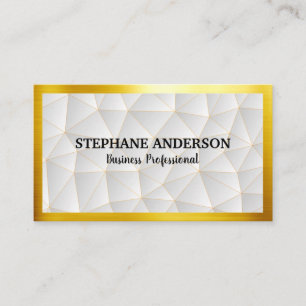 Gold Border Geometric Modern Business Card