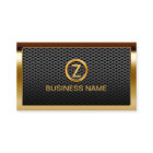 Gold Border Monogram Metal Cells Business Card