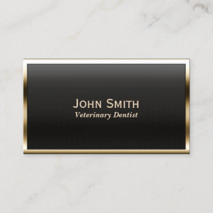 Gold Border Veterinary Dentist Business Card