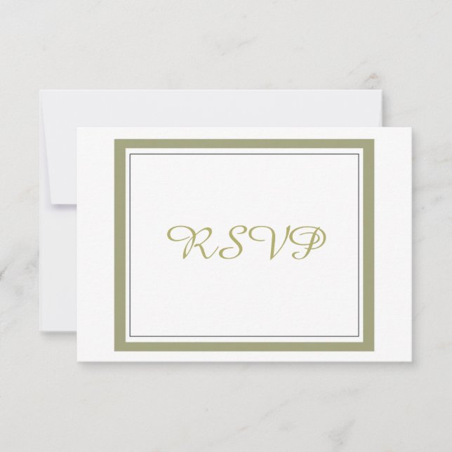 Gold Border Wedding RSVP Card (Front)