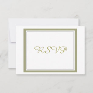 Gold Border Wedding RSVP Card