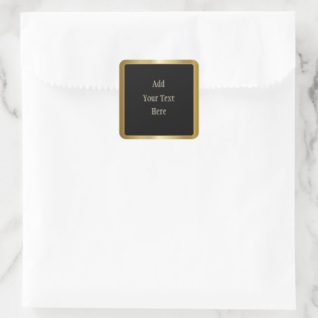 Gold Border with Black Centre Business Label (Bag)