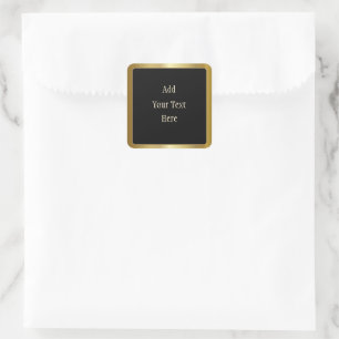 Gold Border with Black Centre Business Label