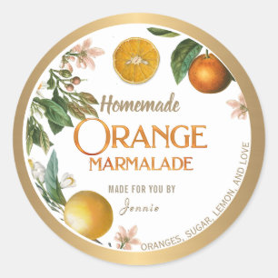 Gold Bordered Homemade Marmalade Jam Jelly Label