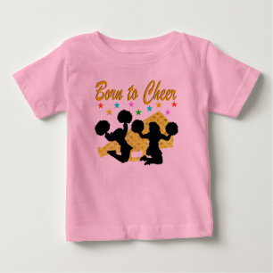 GOLD BORN TO CHEER MEGAPHONE CHEERLEADER BABY T-Shirt