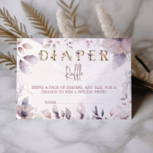 Gold Botanical Baby Shower Diaper Raffle Insert