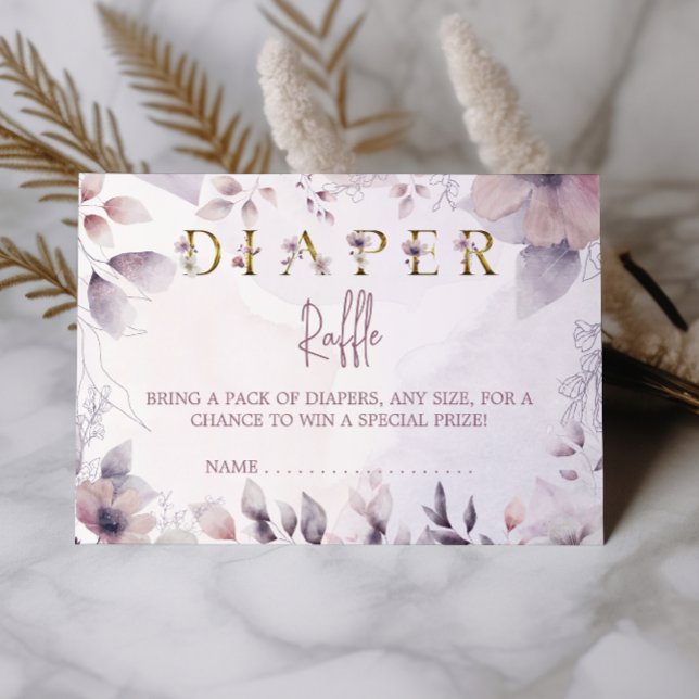Gold Botanical Baby Shower Diaper Raffle Insert (Creator Uploaded)