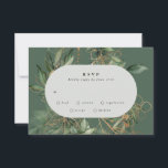 Gold Botanical Eucalyptus Elegant Greenery Moss RSVP Card<br><div class="desc">Gold Botanical Eucalyptus Elegant Greenery Moss Wedding RSVP Card</div>