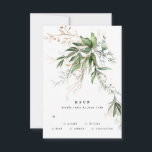Gold Botanical Eucalyptus Elegant Greenery Sage RSVP Card<br><div class="desc">Gold Botanical Eucalyptus Elegant Greenery Sage Wedding RSVP Cards</div>