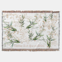 Gold Botanical Eucalyptus Modern Greenery Abstract