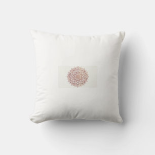 Gold Botanical Mandala Mug   Floral Geometric Coff Throw Pillow