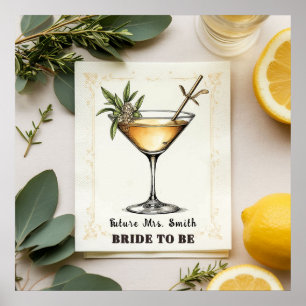 Gold Botanical Wedding Frame Poster