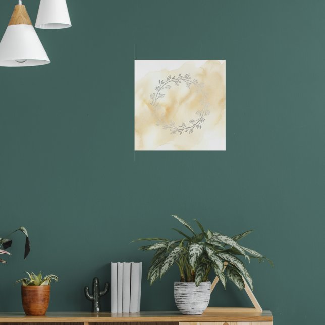 Gold Botanical Wreath Poster (Living Room 1)