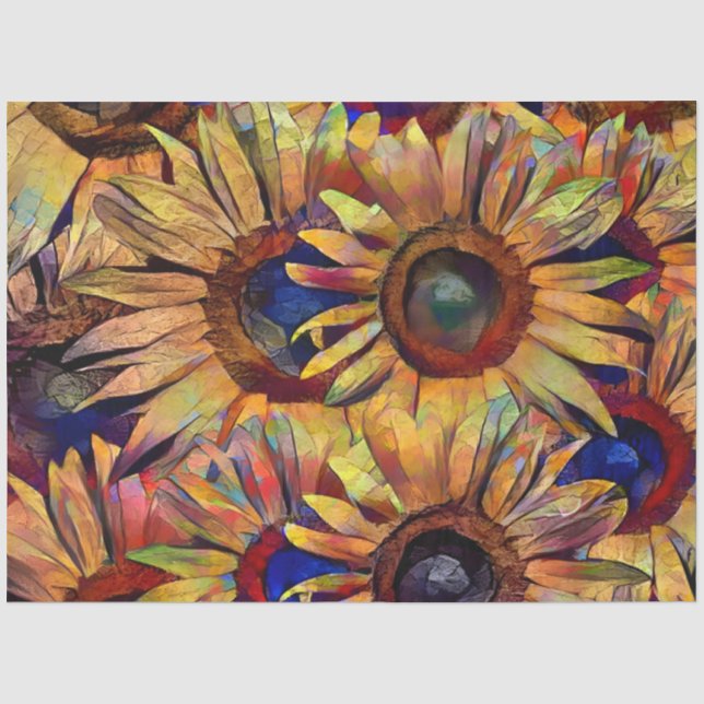 Gold Bouquet Sunflowers Collection Tissue Paper (Front)