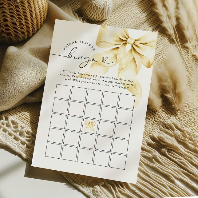 Gold Bow Bridal Shower Bingo (Creator Uploaded)