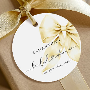 Gold Bow Bridal Shower Favor Tags