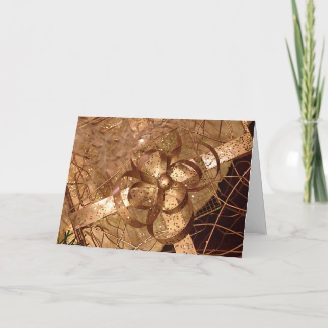 Gold Bow Christmas Frameable Card 7x5 (Front)