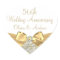 Gold Bow Leaf White 50th Wedding Anniversary