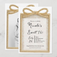 Gold Bow Present Gift Box Sweet 16 Party Photo