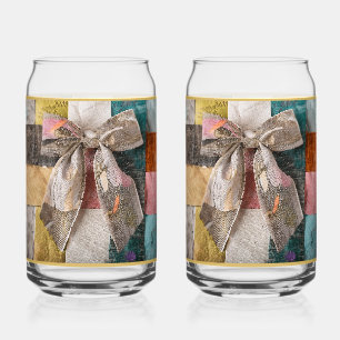 Gold Bow Soda Glass