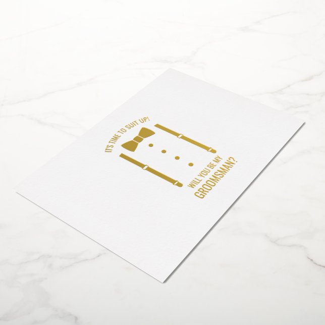 Gold Bow Tie Personalized Groomsman Proposal (Rotated)