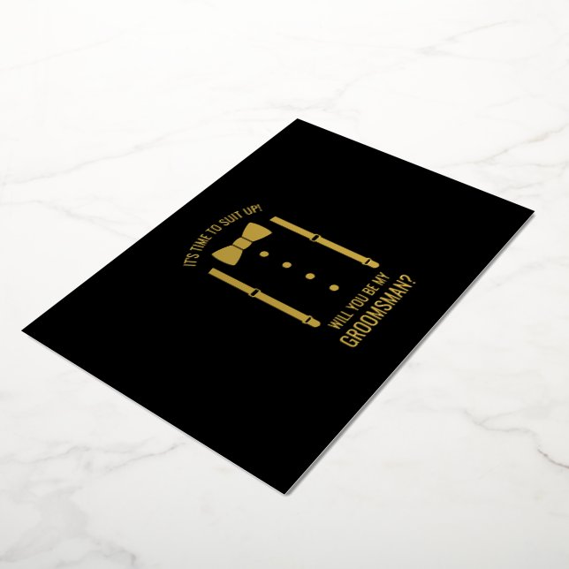 Gold Bow Tie Personalized Groomsman Proposal (Rotated)