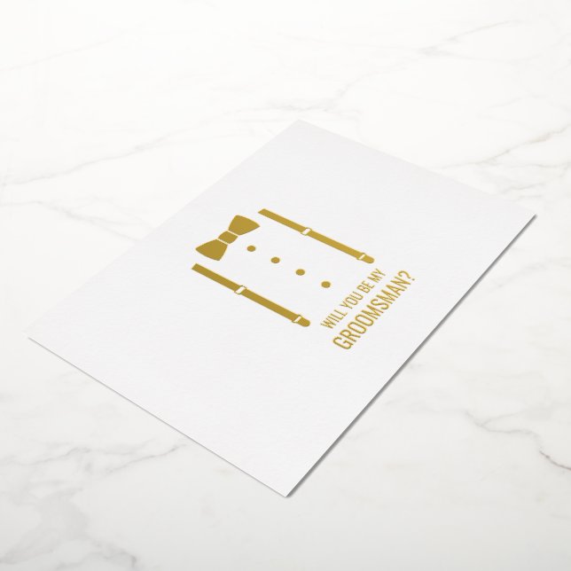 Gold Bow Tie Personalized Groomsman Proposal (Rotated)